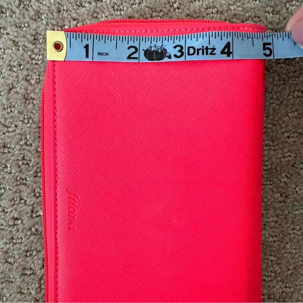 Filofax Saffiano Hot Pink Compact Personal Organizer Planner Money Zip Wallet - Picture 8 of 8
